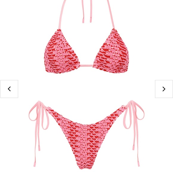 Triangl pink crochet bikini - Picture 1 of 5